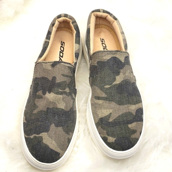 SODA Hike Flat Slip On Double Layer Foam Padded CAMO sneakers 5.5 - Picture 3 of 7